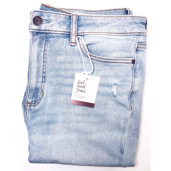 LC Lauren Conrad Womens Distressed High Waist Straight Leg Jeans Womens Sz 18 NW - Picture 6 of 11